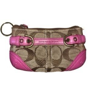 Coach 90’s pink and brown mini wristlet.